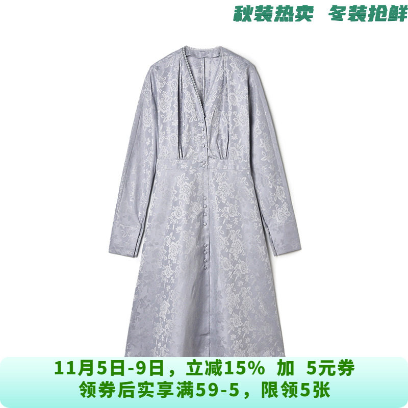 RU0A0031蝙蝠长袖中长裙淑女范裙子连衣裙女9.29秋