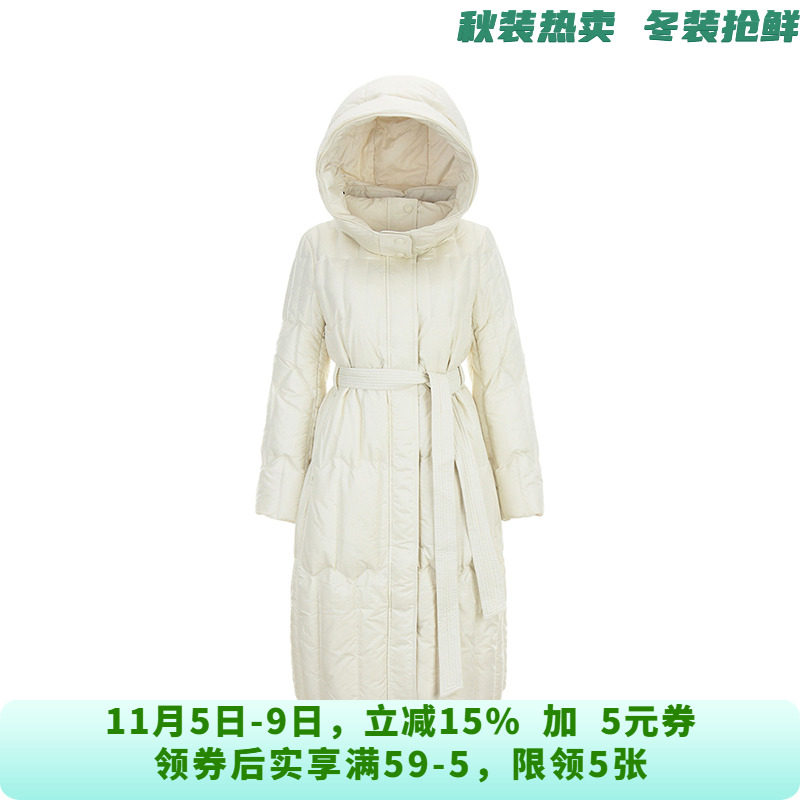 MP1B0003气质高级感加长款鸭绒外套羽绒服女11.5冬
