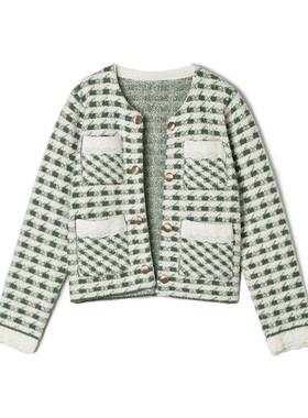 HG0K0001温柔素雅开衫上衣微弹长袖外套女1.6春