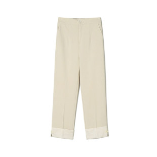 女3.16春 子休闲裤 KZ0P0103高腰九分裤 翻边设计裤