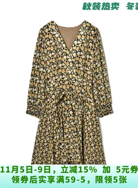 高端EU0A0003温柔花卉气质短裙连衣裙女11.10秋