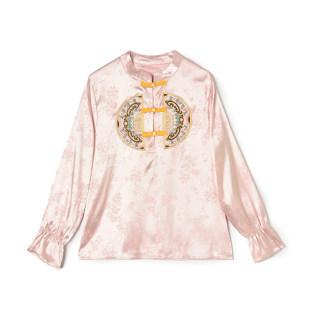 AL0D0044甜美减龄国风上衣可开扣立领衬衫 女3.16春