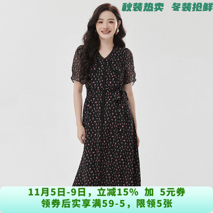 HH抢鲜性价比女装 品牌折扣店撤柜尾货 碎花收腰裙子连衣裙专柜夏