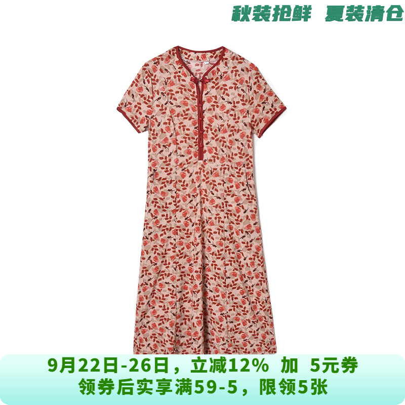 ZS0A0006细碎花楹中裙微弹短袖裙子连衣裙女4.28夏