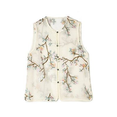 深圳南油NY0N0006含真丝上衣国风提花马夹女12.29春