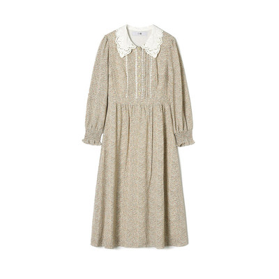 GT0A0002可爱减龄中长款小碎花长袖连衣裙女3.30春