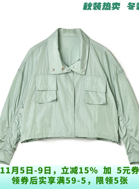 BI0K0007休闲风单排扣上衣宽松纯色外套女9.30秋