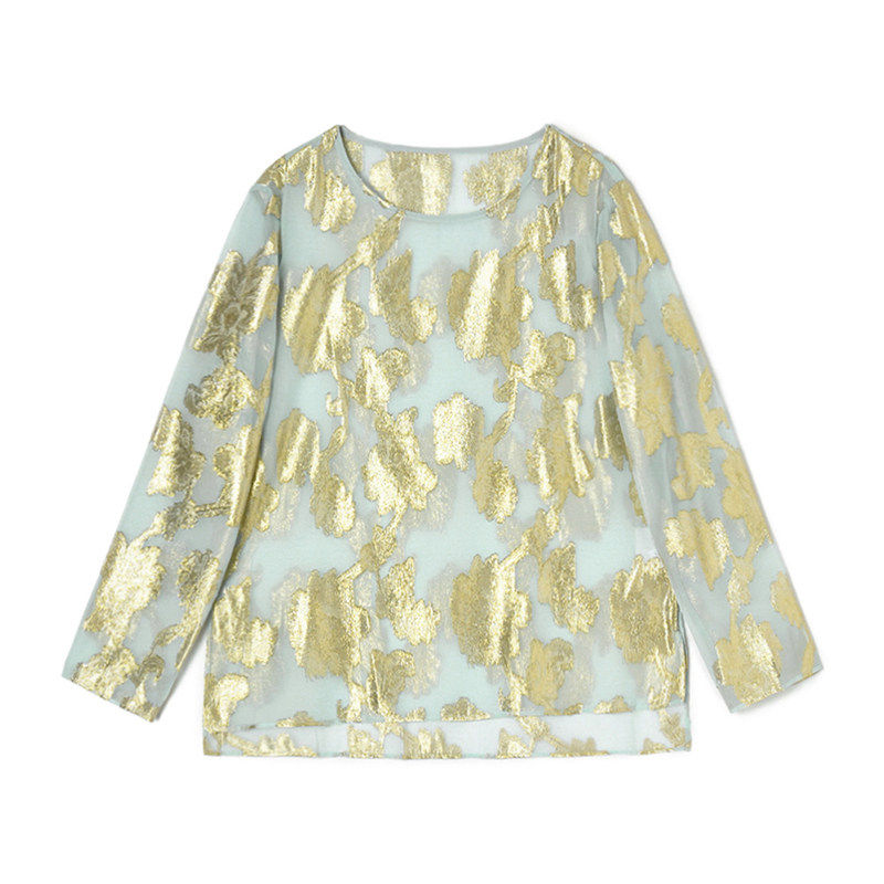 HG0D0005轻奢高级感上衣套头长袖拼色衬衫女1.28春