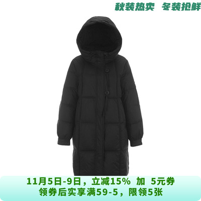 GZ1B0002过膝保暖韩版宽松白鸭绒羽绒服女11.4冬