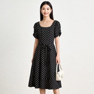 HH0A0009法式波点裙子连衣裙专柜折扣女装6.10夏