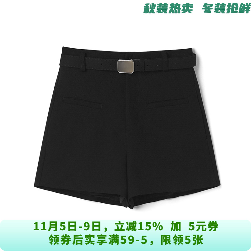 高腰通勤风短裤修身型