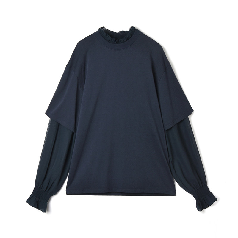 深圳南油CV0C0008拼接设计上衣中长款T恤女12.12春