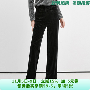 AE0P0038一粒扣长裤舒适绒感裤子休闲裤女10.10冬