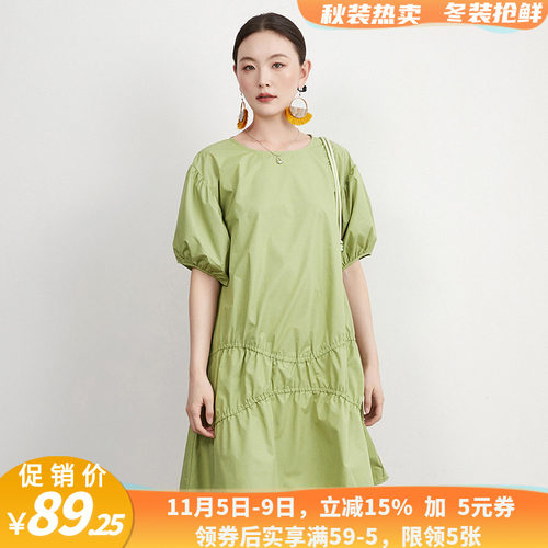 QY0A0047套头短袖中裙宽松舒适裙子连衣裙女5.26夏