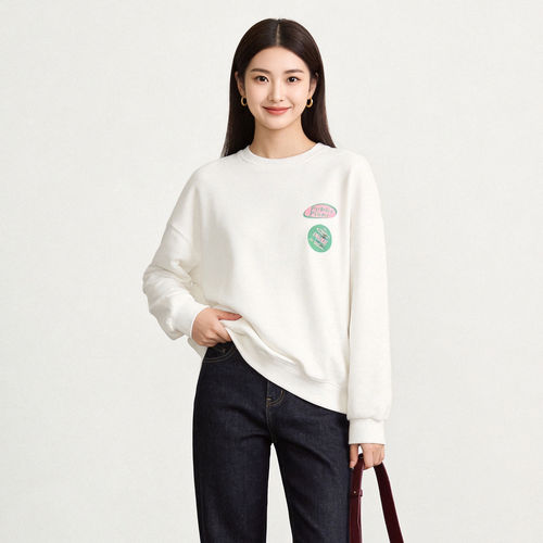FH0L0009时尚印花套头有弹力上衣百搭卫衣女8.1秋