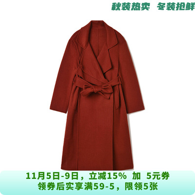RU1E0009明艳大气含羊毛双面尼毛呢外套大衣女10.31冬