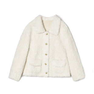 BY1K0010含羊毛软糯颗粒绒毛呢外套大衣女12.31冬