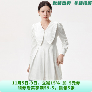 「彩系列」高端SC0A0012简约风海军领短裙连衣裙女8.13秋