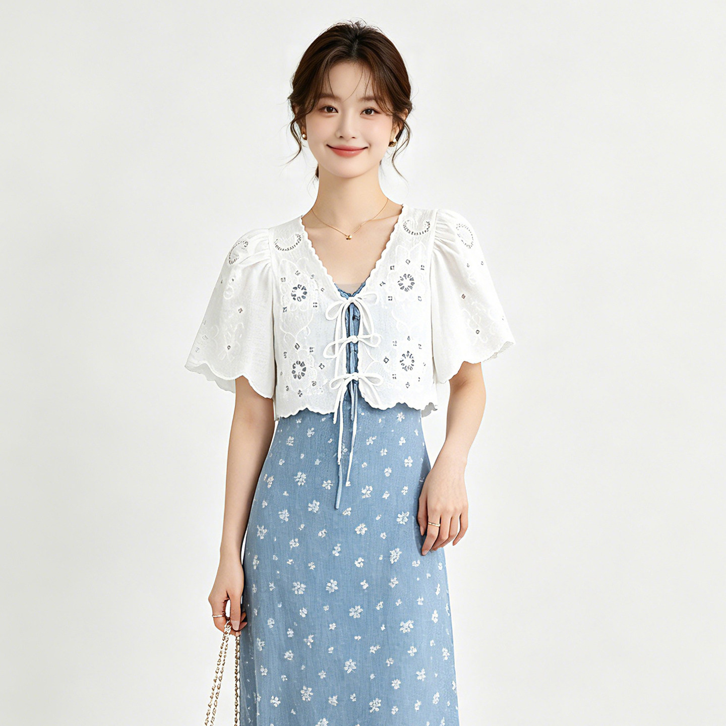 深圳南油NY0K0004含亚麻短款五分袖外套女7.26夏