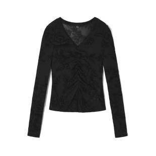 「秋」高端QR0E0005简约基础单品上衣针织衫 女2.24春