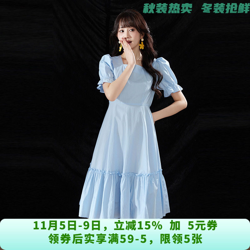 深圳南油KE0A0001棉质五分袖中长裙连衣裙女5.8夏