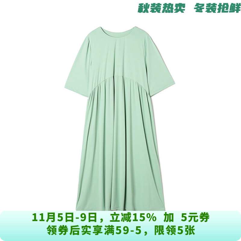 HG0A0192淑女范中长裙五分袖裙子连衣裙女5.22夏