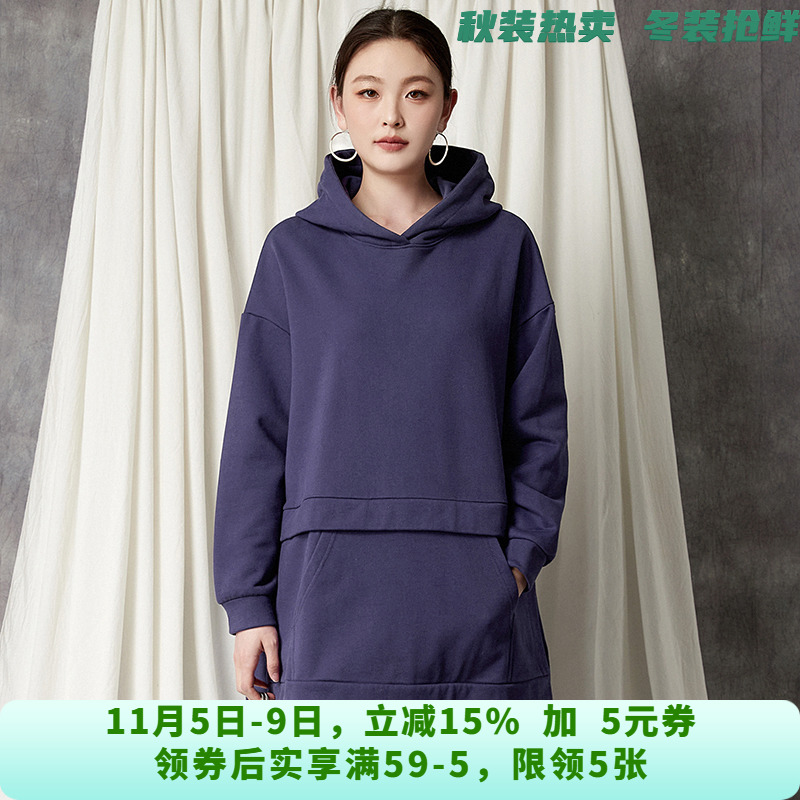 YC0L0006简约运动风棉质连帽长袖卫衣女8.27秋