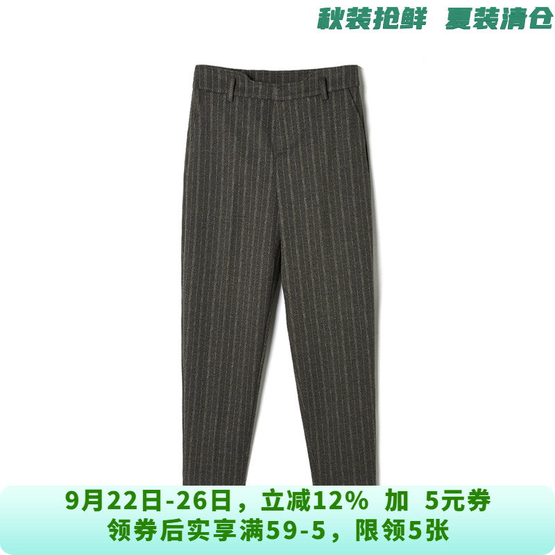 LD0P0227时尚条纹长裤微弹力裤子休闲裤女10.7冬