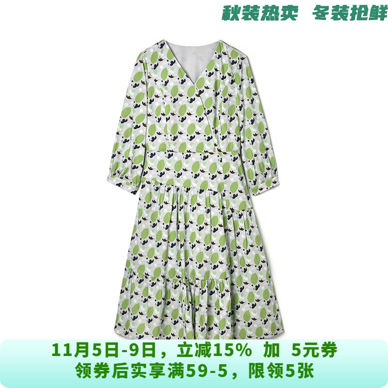 BI0A0007时髦感中长裙九分袖裙子连衣裙女9.30秋