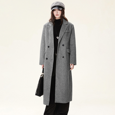 深圳南油RU1E0008含绵羊毛双面尼毛呢外套大衣女1.3冬