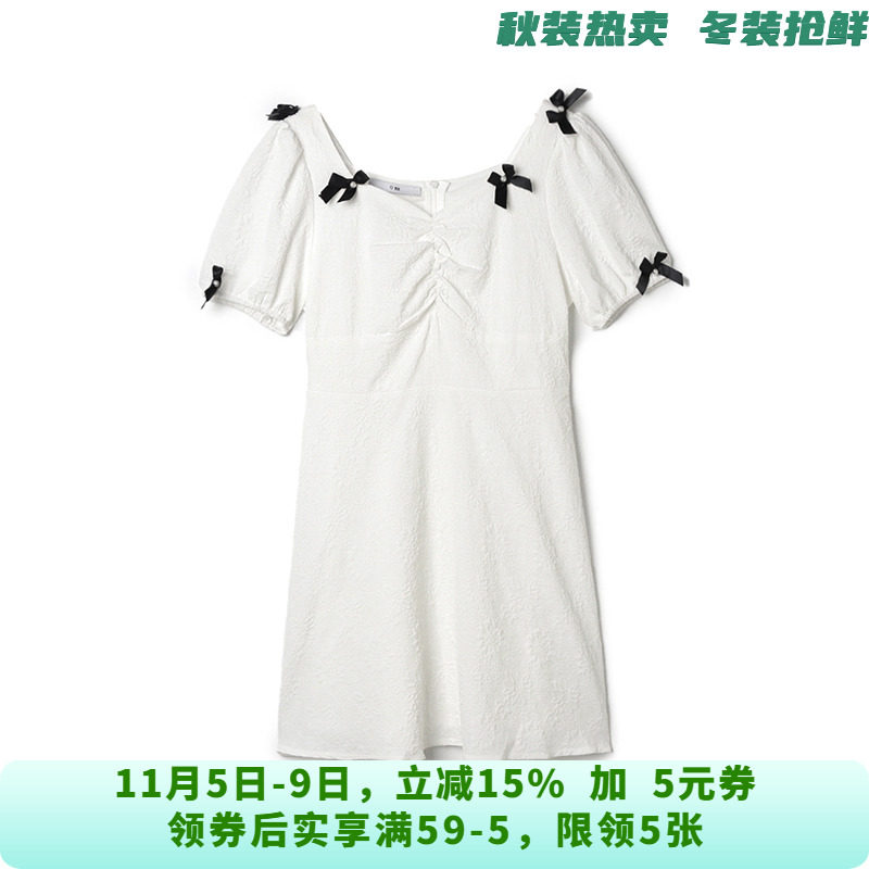 UW0A0041装饰蝴蝶结短裙减龄款裙子连衣裙女6.7夏