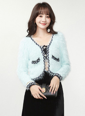 HG0K0011柔柔绒感短款上衣甜美气质外套女1.14春