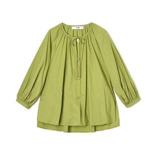 WM0D0015活力减龄长袖 女3.26春 上衣宽松遮肉衬衫