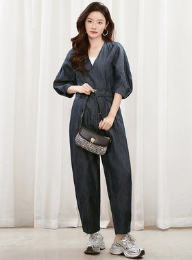 深圳南油CV0T0001职场通勤连体长裤子休闲裤女1.15春