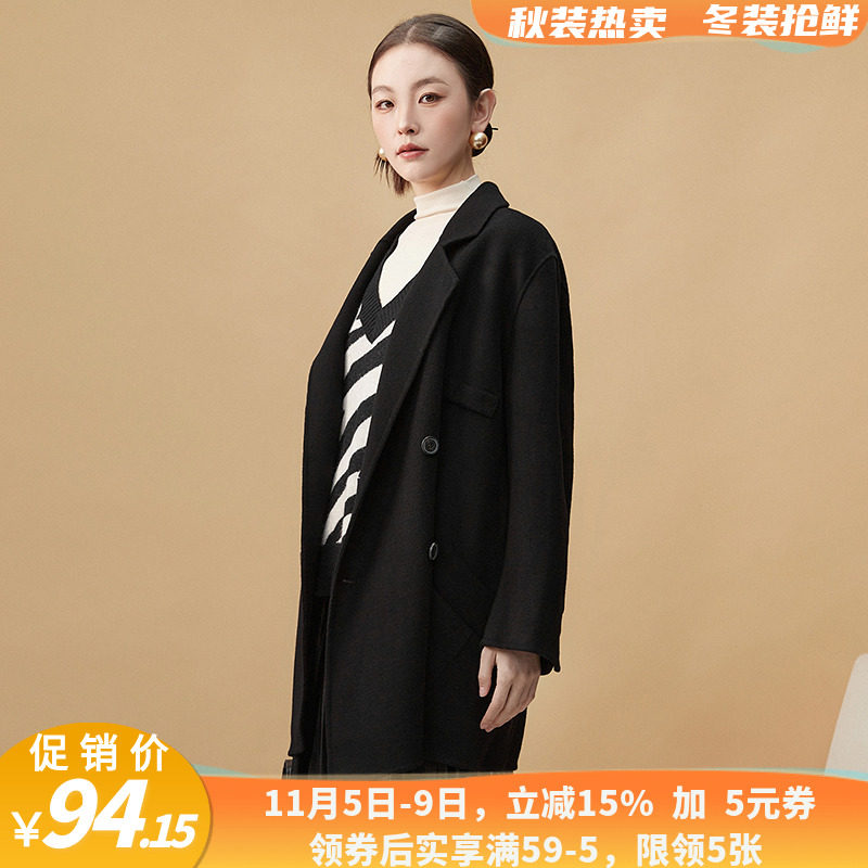 羊毛毛呢长袖常规双排扣