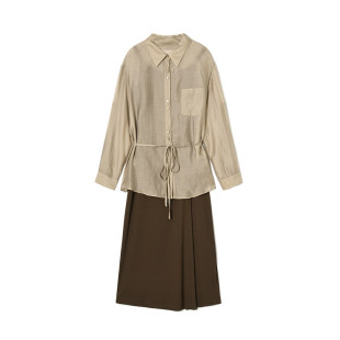 3.16春 专柜折扣女装 HH0U0044衬衫 吊带裙两件套装