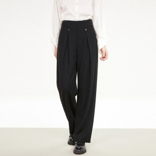 深圳南油CV0P0070简约风高腰长裤 女3.26春 子休闲裤