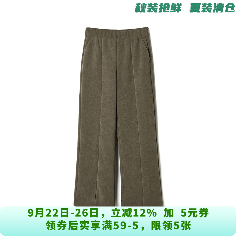 LD0P0229松紧腰长裤舒适质感裤子休闲裤女10.7冬
