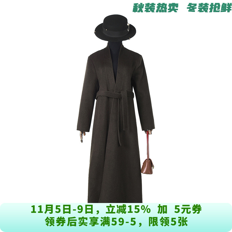 [禾哲]HZ1E0015含羊毛双面尼毛呢外套大衣女11.11冬