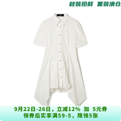 CZ0A0002棉质单排扣短裙设计感裙子连衣裙女6.20夏