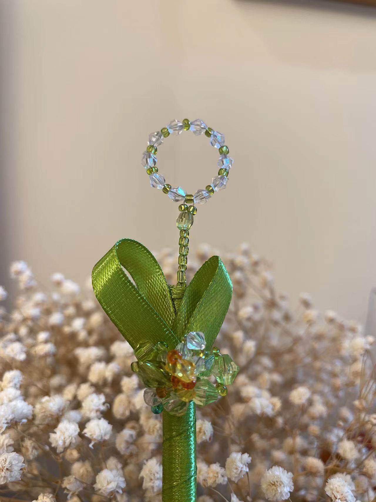 水晶花盘魔法圆珠笔 水晶刻面花盘