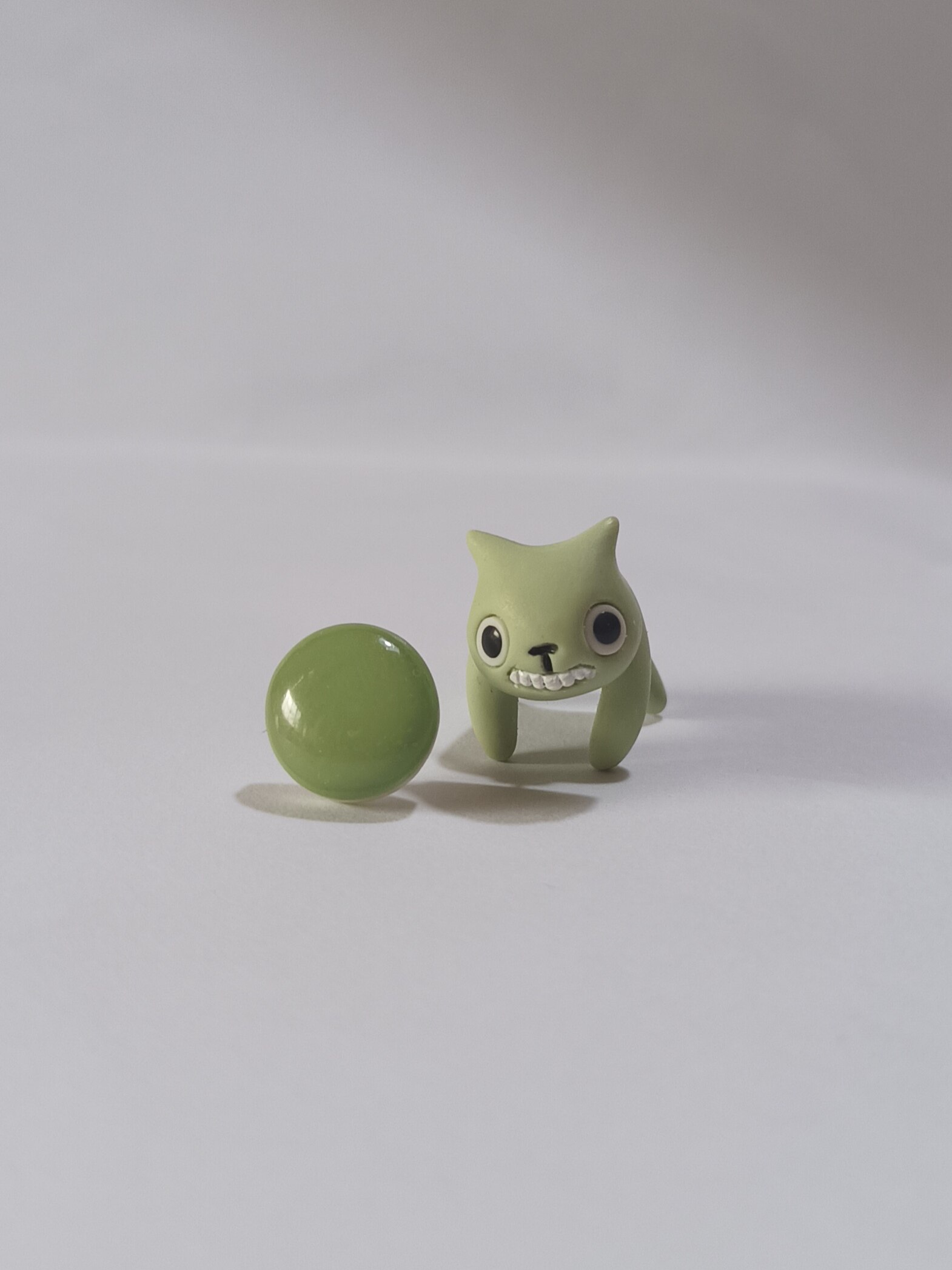 手作软陶饰品可爱抹茶猫个性小众耳钉耳饰生日礼物