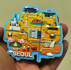 韩国南大门朝鲜风景世界旅游纪念树脂创意磁贴冰箱贴首尔全景包邮