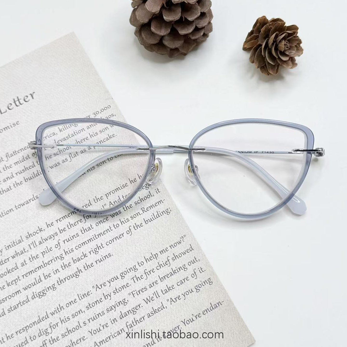 韩系复古猫眼超轻钛架眼镜