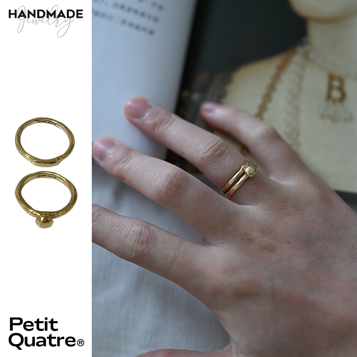 PetitQuatre18K金戒指素圈豆豆