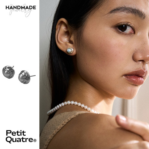 PetitQuatre925银小众珍珠耳钉