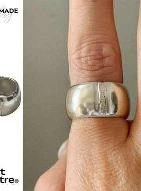 PQ手工制925银重工奶酪宽戒