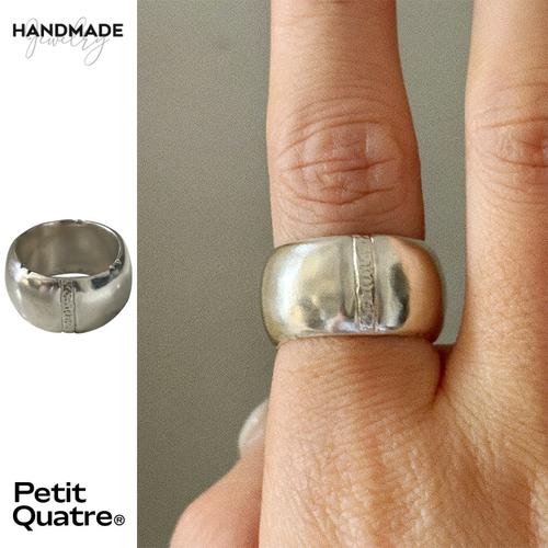 PQ手工制925银重工奶酪宽戒