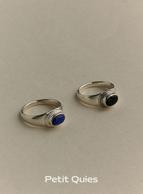 PetitQuies情侣银简约镶嵌饰品