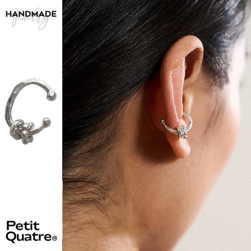 PQ小四手工999银花花甜甜圈耳夹